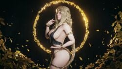 1girls 3d ass_focus big_ass big_breasts blonde_hair braid braided_hair cracked_skin crown elden_ring female female_only fromsoftware goddess jewelry light-skinned_female light_skin looking_at_viewer milf queen_marika_the_eternal royalty ryanreos sideboob very_long_hair