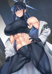 1girls abs arius_satellite_school_student arius_squad_(blue_archive) big_breasts blue_archive blue_eyes breasts busty curvaceous curvy curvy_body curvy_female curvy_figure female huge_breasts large_breasts saori_(blue_archive) teaindian voluptuous