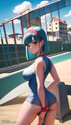 ai_generated blue_hair short_skirt tagme tennis_uniform