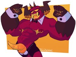 1boy 1male 2024 abs accessories accessory butler butler_underwear butler_underwear_(meme) butler_uniform claws demon demon_humanoid digital_drawing_(artwork) digital_media_(artwork) erect_penis erection flexing flexing_arms flexing_bicep genital_fluids gummitentacles horns male male_focus male_only mastectomy_scar moloch_(spooky_month) muscles muscular_anthro muscular_arms muscular_male nipple_piercing nipples non-human non-human_only pecs pectorals pierced_nipples piercing piercings scar scar_on_chest smile smiley_face smiling solo_focus solo_in_panel solo_male spooky_month tentacle tentacle_penis tongue tongue_out underwear unusual_genitalia unusual_penis