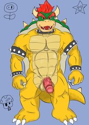 anthro anthrofied bowser fire_flower front_view ligantah male male_only mario_(series) mushroom nintendo penis solo standing star super_mario_bros. tagme