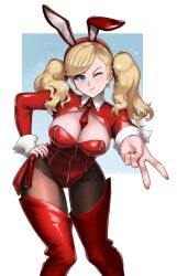 ann_takamaki atlus blonde_hair blue_eyes breasts burnt_green_tea female female_only persona persona_5 solo tagme