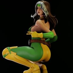 1girls 3d ass dat_ass female female_only fortnite fortnite:_battle_royale latex marvel marvel_comics nqmiko01 rogue_(fortnite) rogue_(x-men) solo tight_clothing x-men