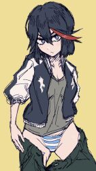 1girls female female_only human jacket kenosousaku kill_la_kill matoi_ryuuko panties shirt skirt_down solo