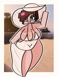 :3 beach big_breasts jenny_belle_(slipperyt) makiro69 minecraft tagme thick_thighs