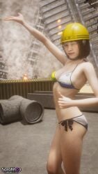 1girls 3d amasawa_kyoko asian_female bikini construction_helmet female female_only lost_judgment posing ryuu_ga_gotoku sarahh03 solo