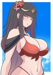 alternate_costume bikini breasts female female_only fire_emblem fire_emblem_awakening fire_emblem_heroes ihsnet nintendo official_alternate_costume red_bikini red_swimsuit solo swimsuit tharja_(fire_emblem) tharja_(summer)_(fire_emblem) wet