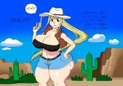 1girls alphonse_elric ass ass_bigger_than_head badge belly_button belt big_ass big_breasts big_butt billcast blonde_female blonde_hair blue_eyes bottom_heavy breasts breasts_bigger_than_head busty butt_bigger_than_head cactus cel_shading clothing cowboy_hat cowgirl cowgirl_hat cowgirl_outfit dialogue edward_elric english_text fat_ass female female_focus female_only firearm fullmetal_alchemist gun handgun huge_ass huge_breasts huge_butt human jean_shorts large_ass large_breasts large_butt long_hair looking_at_viewer massive_ass massive_breasts mountainous_horizon nipples_visible_through_clothing pale_skin pawg ponytail revolver seductive seductive_look seductive_smile sexy_pose sheriff_badge shounen_gangan sky sky_background smile smiling sole_female text text_bubble thick thick_thighs thighs tight_clothing tight_fit tubetop venus_body voluptuous voluptuous_female wasteland weapon western wide_hips winry_rockbell