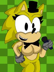 five_nights_at_sonic's green_background maniac_mania microphone origin_sonic sonic_the_hedgehog tagme tagme_(character)