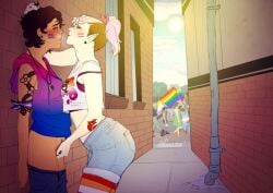 amity_blight bisexual_pride_colors female lesbian_pride_colors luz_noceda multiple_girls pride_colors public the_owl_house yuri