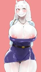 1girls big_breasts dress female female_focus female_only furry furry_only large_breasts mdthetest solo toriel undertale white_fur