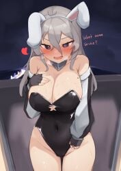 1girls big_breasts bunny_ears bunny_girl bunnysuit daebom drunk female horny_female kv2(daebom) light-skinned_female light_skin sole_female suggestive