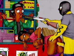 1girls apu_nahasapeemapetilon bindi black_body cartoon criminal cuckold dark_skin female forced_to_watch gun gun_in_mouth helpless humiliation indian indian_female indian_male interracial manjula_nahasapeemapetilon ntr rape shotgun snake_jailbird store the_simpsons watching_rape yellow_body