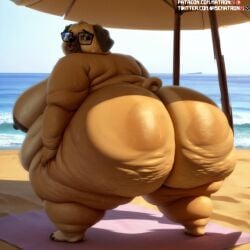 1girls ai_generated anthro areola areolae bbw belly belly_button big_areola big_belly big_breasts big_nipples breasts canine cellulite chip_and_potato fat furry gilf glasses grandma_pug grandmother granny large_breasts looking_at_viewer massive_ass massive_butt matronai_(artist) mature mature_female mature_woman navel nipples nude old older_female overweight overweight_female pug swimsuit thick_thighs wide_hips wrinkles