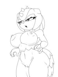 anthro barely_sly big_breasts breasts erect_nipples female horn nipples sega solo sonic_(series) sonic_the_hedgehog_(series) sultry_gaze trip_the_sungazer wide_hips