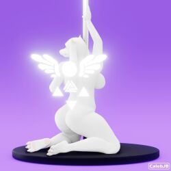 1:1 3d_(artwork) animated anthro bovid breasts calebjb caprine digital_media_(artwork) female goat hi_res high_framerate mammal no_sound nude pole pose short_playtime solo stripper_pole tagme toriel turntable_(animation) undertale_(series) video video warfare_toriel warfaremachine white_body wings