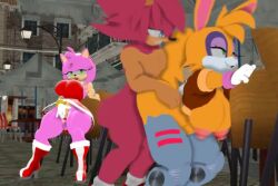 1boy 2girls 3d ace_(blackchaos64) ambiguous_penetration amy_rose animated blackchaos64 bunnie_rabbot clothed_masturbation clothing dress female large_breasts male male/female masturbation mp4 no_sound sega sex sonic_(series) sonic_the_hedgehog_(archie) sonic_the_hedgehog_(series) tagme video watching work_in_progress