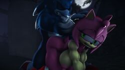 1boy 1girls amy_rose anthro anthro_on_anthro female male male/female notsoanonsfm sonic_(series) sonic_the_hedgehog sonic_the_werehog sonic_unleashed werehog