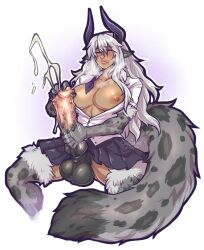 1futa animal_ears areolae astraea_(lunar_leopard) balls big_breasts body_fur breasts clothed clothing cum ejaculation erection fur futa_only futanari grey_fur horns horsecock huge_cock humanoid leopard_spots long_hair masturbation monster_girl more_at_source mostly_clothed nipples orgasm penis school_uniform shysiren sitting solo two-handed_masturbation white_hair