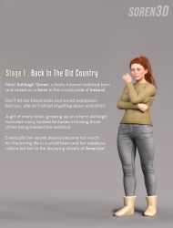 3d boots breasts commissioner-sinistersh0t english_text female freckles fully_clothed futanari irish pants pre-transformation red_hair soren_jones sweater text thighs transformation