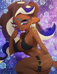 breasts dark-skinned_female dark_skin female female_only marina_(splatoon) nintendo solo splatoon splatoon_(series) splatoon_2 tagme zeicomi100yen