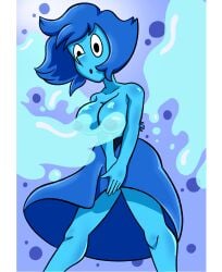 blue_hair blue_skin cartoon_network covered_nipples dress_lift female gem_(species) lapis_lazuli_(steven_universe) steven_universe superspacewarrior