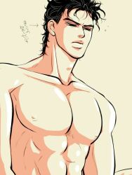 1boy black_hair gunbam jojo's_bizarre_adventure jotaro_kujo male male_only muscular_male nude_male pecs stardust_crusaders