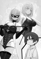 beta_(the_eminence_in_shadow) cid_kagenou dominatrix kage_no_jitsuryokusha_ni_naritakute! monochrome one-piece_swimsuit short_hair swimsuit the_eminence_in_shadow thighhighs touzai whip