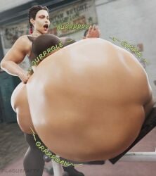 1girls 3d 3d_(artwork) apex_legends big_belly blender burping digestion digestion_noises dyed_hair hands_on_hips latina loba loba_(apex_legends) plaguefatty slapping_belly solo_focus sports_bra stomach_bulge stomach_noises twin_braids vore vore_belly