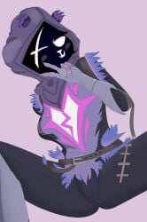 featureless_breasts featureless_crotch female female_only fortnite fortnite:_battle_royale furry furry_ears furry_female furry_only macky06_(artist) medium_breasts peace_sign purple_eyes raven_team_leader raven_team_leader_(fortnite) spread_legs thick_ass thick_thighs tight_clothing