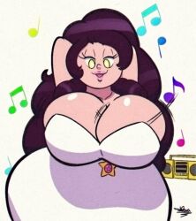 1girls alternate_universe big_breasts breasts brown_hair busty female female_only gem_(species) gold_boombox_(prevence) hands_behind_head huge_breasts large_breasts mind_control nora_quartz_universe rule_63 shaking_breasts shaking_hips solo steven_universe tansau thick_thighs wide_hips