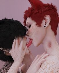 aldtecaia black_hair blender blender_(software) blender_cycles fauxhawk female forced freckles goth goth_girl gothic hair_over_eyes long_tongue monster_tongue noxxyboy oc piercings red_eyes red_hair rex_(noxxyboy) saliva saliva_drip saliva_string saliva_trail short_hair sims sims4 tattoo tattooed_arm tattoos tentacle_tongue the_sims the_sims_4 tomboy tomboys tomboytoy tongue tongue_down_throat tongue_in_mouth tongue_kiss tongue_out very_short_hair