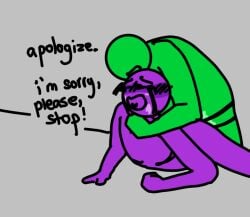 alan_becker animation_vs_minecraft animator_vs_animation begging_to_stop crying crying_with_eyes_open cum_on_face rape stickfigure stickfiguregreen stickfigurepurple stickman strap-on