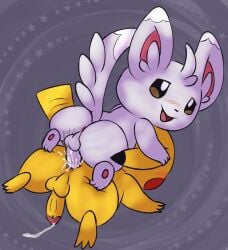 anal balls cum cum_in_ass doggy_style ear_grab fur furry gay holding_ears male male_penetrated male_penetrating male_penetrating_male minccino mincheeto nintendo pikachu pokémon_(species) pokemon pokemon_(species) tagme tail