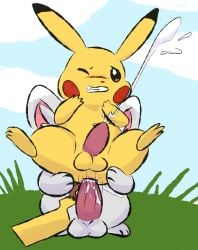 anal anal_sex anus balls cum cum_shot cumshot fur furry gay male male_penetrated male_penetrating male_penetrating_male minccino mincheeto nintendo penetration penis pikachu pokémon_(species) pokemon pokemon_(species) tagme tail