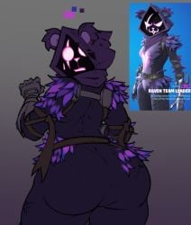 1female 1girls ass ass_focus big_ass character_reference dat_ass fat_ass female female_only fortnite fortnite:_battle_royale fur furry furry_only looking_at_viewer looking_back looking_back_at_viewer pantylines railaf raven_team_leader raven_team_leader_(fortnite) thick_thighs thighs