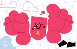 blush boots cute cyanu feet foot_fetish heart hyper hyper_feet no_outlines snip_(snipperclips) snipperclips soles toes