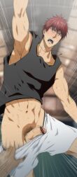 baseball_uniform basketball gay kagami_taiga kuroko_no_basuke male muscular_male penis