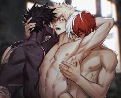 3boys armpits bakugou_katsuki boku_no_hero_academia dabi gay gay_sex katsuki_bakugou my_hero_academia saika076 shouto_todoroki todoroki_shouto todoroki_touya touya_todoroki