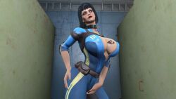 3d artist_request bethesda_softworks black_hair black_lipstick blowjob collar cum cum_on_breasts cum_on_face fallout fallout_(series) fallout_4 female female_protagonist human large_breasts masturbation queen_of_spades rubbing_pussy screenshot short_hair skin_tight sole_survivor sole_survivor_(female) tagme vault_dweller vault_girl vault_meat vault_suit