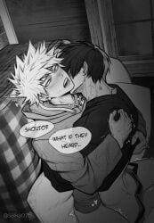 bite_mark boku_no_hero_academia english_text gay hickey_marks katsuki_bakugou my_hero_academia neck_bite saika076 shouto_todoroki yaoi