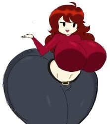 ass_bigger_than_head ass_focus ass_window big_ass big_breasts clothed dumptruck_ass faker_gf_(friday_night_funkin) female female_only friday_night_funkin girlfriend_(friday_night_funkin) huge_ass huge_breasts hyper_ass momiji_(artist) no_underwear toony