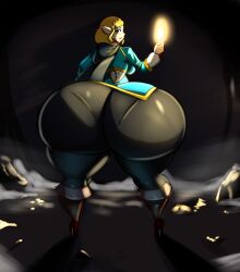 2023 ass_bigger_than_head ass_focus backboob big_ass big_breasts cave clothed dumptruck_ass female female_only huge_ass hyper_ass large_ass nintendo panties_visible_through_clothing pantylines princess_zelda schnauzercito tears_of_the_kingdom the_legend_of_zelda zelda_(tears_of_the_kingdom)