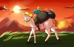 1animal 1girls ass_bigger_than_head ass_focus backboob big_ass big_breasts clothed dumptruck_ass female female_only horse huge_ass huge_breasts hyper_ass nintendo princess_zelda riding_horse schnauzercito tears_of_the_kingdom the_legend_of_zelda zelda_(tears_of_the_kingdom)