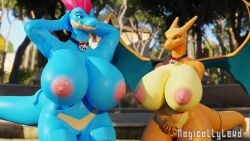 3d 3d_(artwork) 3d_animation animated anthro big_breasts bouncing_breasts breasts charizard dancing digital_media_(artwork) duo female female_only feraligatr furry generation_1_pokemon generation_2_pokemon genitals huge_breasts loop magicallylewd membrane_(anatomy) membranous_wings multiple_females multiple_girls music naked nintendo nipples no_humans nude outdoor pokemon pokemon_(species) pussy sound square_crossover tagme thick_thighs vagina video wide_hips wings yuki_(evov1) yukigatr_(evov1) yukizard_(evov1)