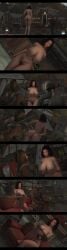 3d bethesda_softworks bomb_collar dark-skinned_male fallout naked_female nude_female raider_(fallout) slave_collar slave_market slavegirl vault_dweller