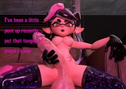 1futa 2022 3d areolae balls beauty_mark big_balls big_penis blender breasts callie_(splatoon) clothing couch dialogue earrings futa_only futanari gloves huge_cock inkling inkling_girl kaijuking long_hair looking_at_viewer mole nipples octarian_tattoo partially_clothed penis precum sitting splatoon spread_legs talking_to_viewer tattoo thigh_highs thighs