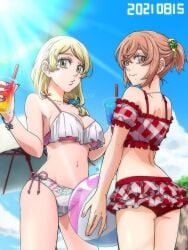 2girls beach bikini emma_sano females females_focus females_only hinata_tachibana multiple_girls non_nude tokyo_revengers