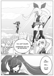 1futa 1girls ass bodysuit fate_testarossa futanari mahou_shoujo_lyrical_nanoha manga manga_page onion_jigoku original_character tagme wasp_girl_(onion_jigoku) weapon