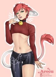 1boy androgynous anthro arecu bell_collar belt bimbo boruto:_naruto_next_generations clothed clothing collar crop_top crossdressing face_tattoo fake_animal_ears fake_tail femboy feminine_male gaara green_eyes hi_res high_resolution highres latex light-skinned_male light_skin lips lipstick looking_at_viewer male male_focus male_only messy_hair minishorts nail_polish naruto naruto_(series) naruto_shippuden neko painted_nails pale-skinned_male pale_skin petite petplay pink_lips pink_lipstick pink_nail_polish pink_nails pinup red_hair short_shorts shorts shounen_jump sissy skimpy skimpy_clothes solo solo_focus solo_male tattoo toned toned_male trap twink